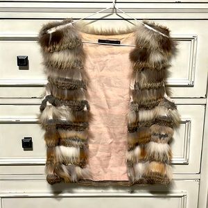 Hazel brand 100% real fur vest size L